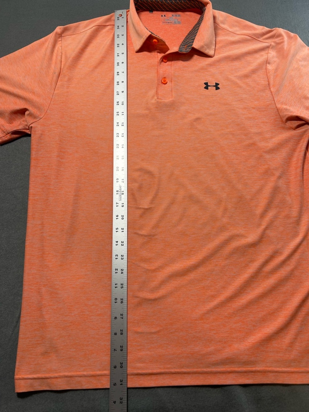 Under Armour Men’s Coral-Orange Polo Golf Shirt - Picture 3 of 14